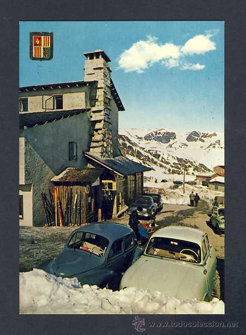 Postales: Postal d' ANDORRA: Pas de la Casa. Seat, Renault (Soberanas num.113)