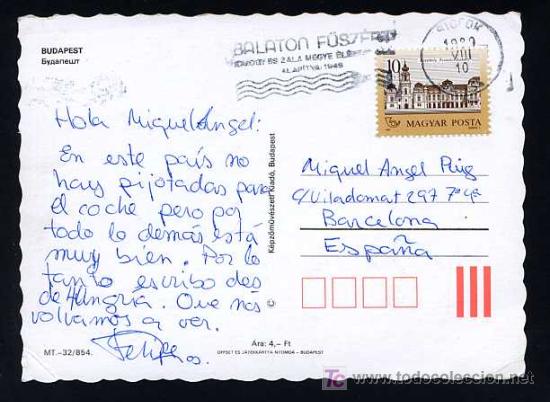 Postales: Budapest. Circulada 1999. - Foto 2