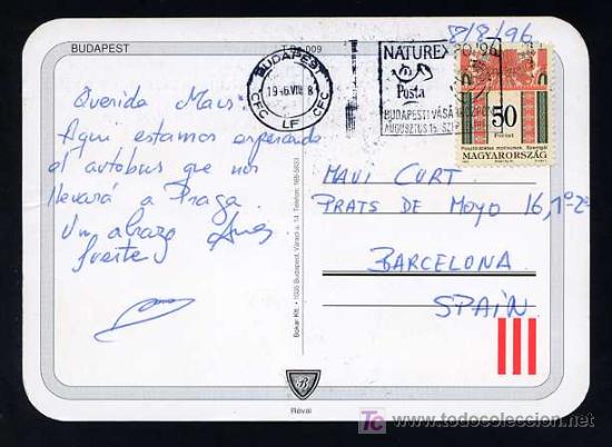 Postales: Hungr&iacute;a. Budapest. Circulada 1996. - Foto 2