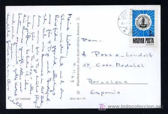 Postales: Hungr&iacute;a *Budapest* Circulada 1969. - Foto 2