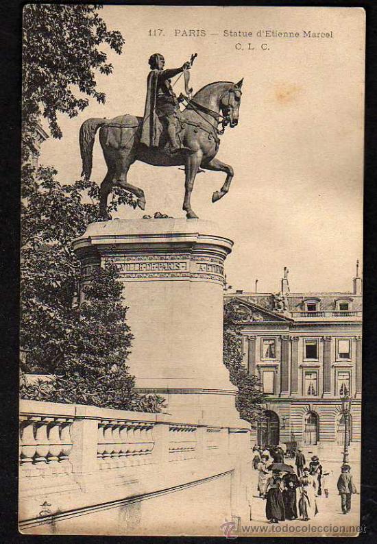 Postales: FRANCIA - PARIS 117-Statue Etienne Marcel - Foto 1