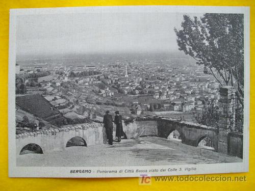 Postkarten: Antigua Postal : BERGAMO - Panorama di Citt&agrave; Bassa visto dal Colle S.Vigilio - Ed Ivania