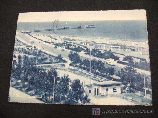 Postkarten: LUNGOMARE E MOLO - RIMINI  - 1.957 -