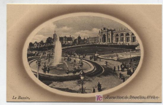 Cartes Postales: Exposition de Bruxelles 1910.- Le Bassin.