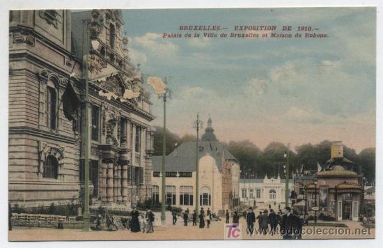 Postales: Bruxelles.- Exposition de 1910 - Palais de la Ville de Bruxelles et Maison de Rubens.