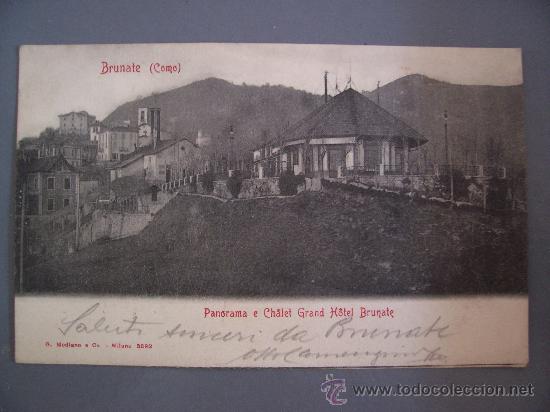 Postales: postal italiana: brunate (como) - panorama e chalet grand hotel brunate - g.mediano e co, 1903