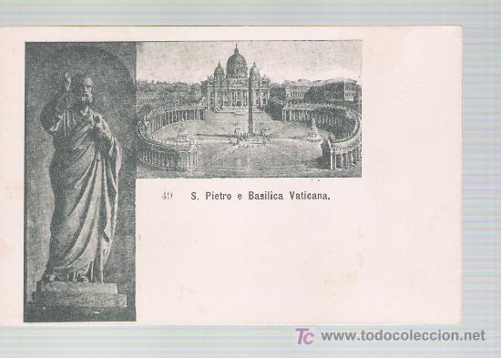 Postkarten: San Pietro e Bas&iacute;lica Vaticana. Editada con motivo del A&ntilde;o Santo de 1900.