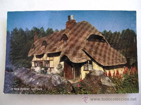 Cartoline: postal inglesa:  new forest cottage , salmon series 2240c (sin circular,  a&ntilde;os 60 aprox)