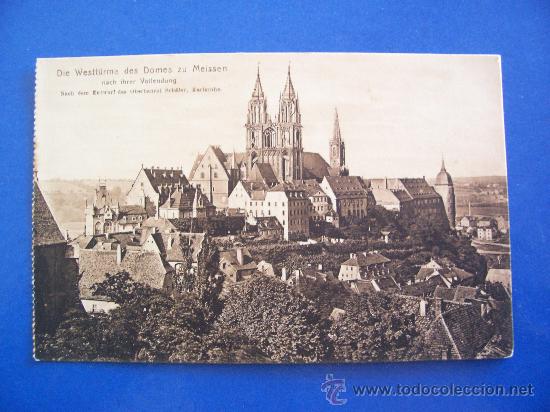 Postales: postcard alemana: die westt&uuml;rme des domes zu meissen (verlag rudolf schl&ouml;ter)