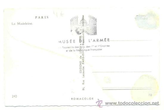 Postales: Par&iacute;s .. Le Madeleine - Foto 2