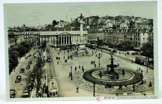Postales: Postal Lisboa Ross&iacute;o 1955 circulada - Foto 1