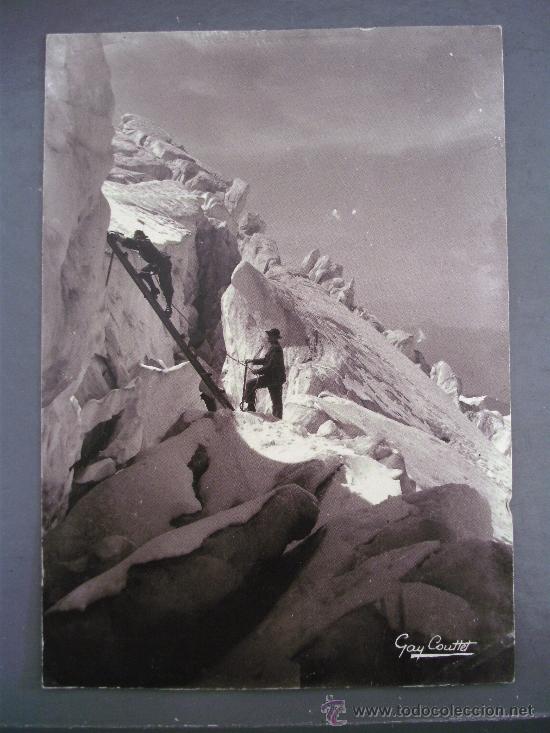 Postales: postal francesa de alta mota&ntilde;a: passage d&acute;une crevasse (gc 58, photo gay couttet)