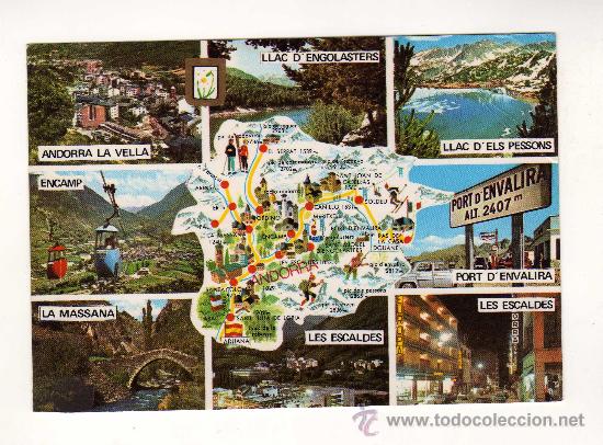 Postales: DIVERSOS ASPECTOS VALLS D'ANDORRA &middot;Postal escrita y matasellada en Andorra la Vella 11 de Junio 1987