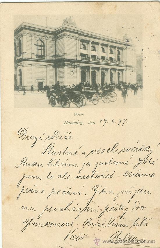 Postales: HAMBURGO. EDIFICIO DE LA BOLSA. CIRCULADA EN 1897. - Foto 1
