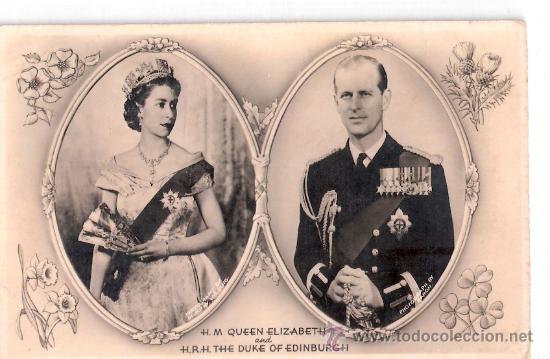 Postkarten: TARJETA POSTAL. INGLATERRA. H. M. QUEEN ELIZABETH AND H. R. H. DUKE OF EDINBURGH. VALENTINE & SONS