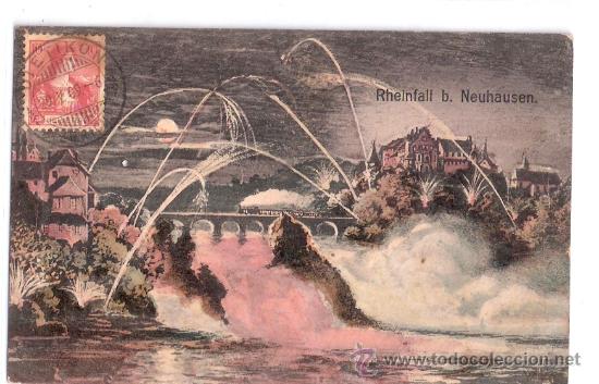 Postkarten: TARJETA POSTAL. SUIZA. RHEINFALL B. NEUHAUSEN. VERLAG W. BRUNNER.