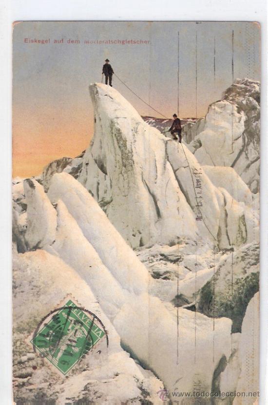 Postkarten: TARJETA POSTAL. SUIZA. EISKEGEL AUT DEM MORTERATSCHGLETSCHER. N&ordm; 586. WILHELM FREY, WFB.