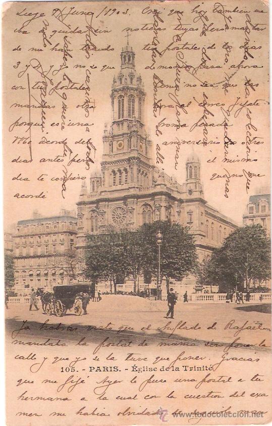 Postkarten: TARJETA POSTAL. FRANCIA. PARIS. N&ordm; 105. EGLISE DE LA TRINITE.
