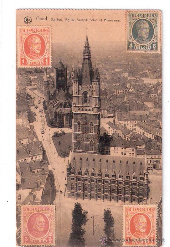 Cartoline: TARJETA POSTAL. BELGICA. GRAND. BEFFROL, EGLISE SAINT-NICOLAS ET PANORAMA. NELS.