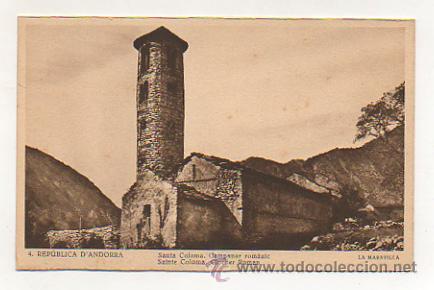 Postais: ANDORRA. REP&Uacute;BLICA D'ANDORRA. SANTA COLOMA. CAMPANAR ROM&Agrave;NIC. (LA MARAVILLA. GUILERA)