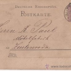 Postales: DEUTSCHE REICHPOST - 15 SEPTIEMBRE 1888. Lote 27180185