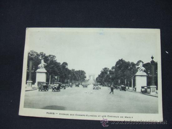 Postkarten: PARIS - AVENUE DES CHAMPS-ELYSEES ET LES CHEVAUX DE MARLY -