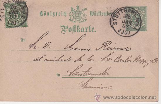 Postales: STUTTGART - SANTANDER 1892 - Foto 1