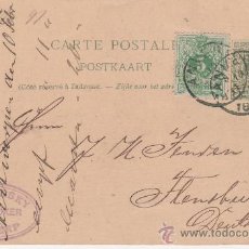 Postales: BELGICA - ANVERS - ALEMANIA - FLENSBURG - 1891. Lote 24683773