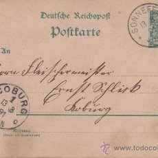 Postales: ALEMANIA - KOBURG - COBURG - SONNEFELD - 1891. Lote 24683959