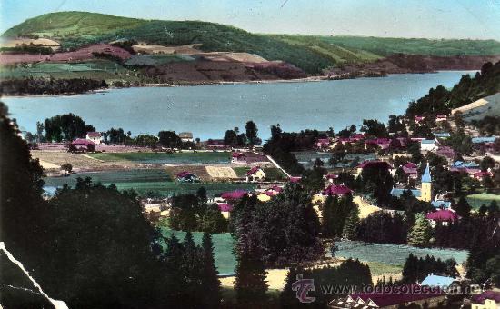 Postales: CHARAVINES LES BAINS (IS&Egrave;RE) ET LE LAC DE PALADRU ESCRITA CIRCULADA ESQUINA PAPEL FLOJO