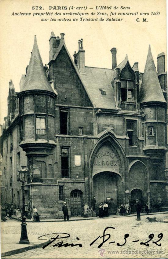 Postales: Paris. L&acute;H&ocirc;tel de Sens - Foto 1