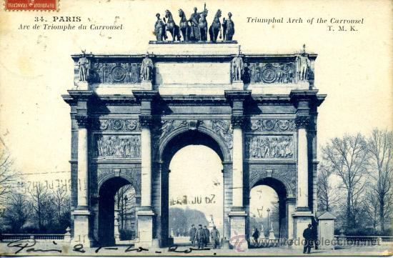 Postales: Paris. Arc de triomphe du Darrousel - Foto 1