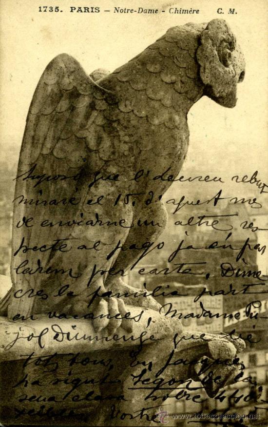 Postales: Paris. Notre Dame.  Chim&egrave;re - Foto 1