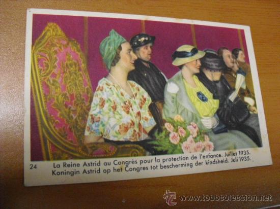 Postales: preciosa postal con la reina koningin astris en un congreso frances 1935