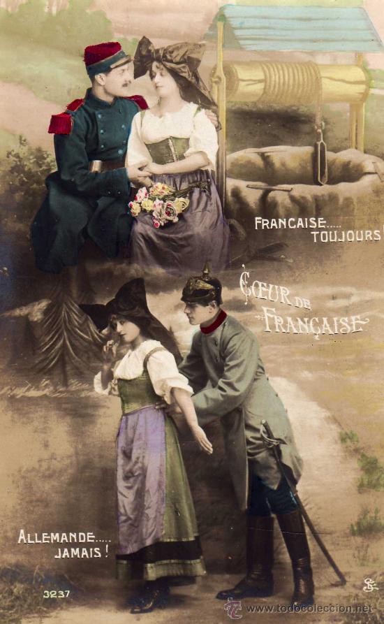 Postales: postal soldados con sus amadas,no circulada