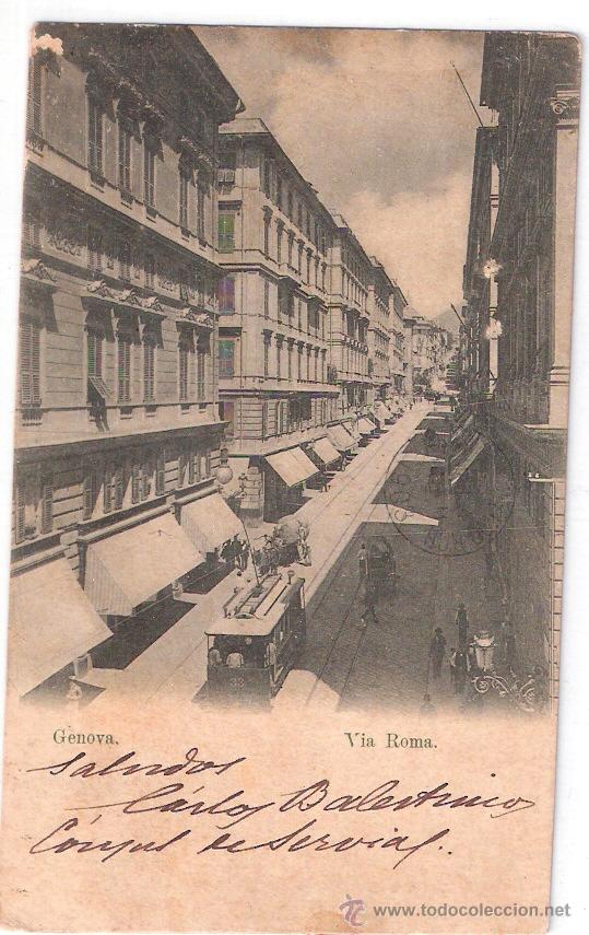 Postcards: TARJETA POSTAL DE ITALIA. GENOVA. VIA ROMA. FRAT.