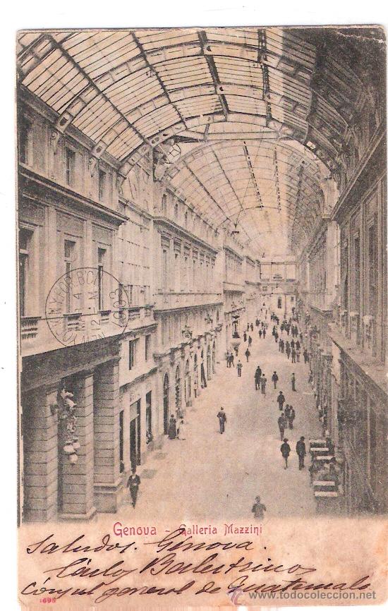 Postkarten: TARJETA POSTAL DE ITALIA. GENOVA. GALERIA MAZZINI N&ordm; 1495.