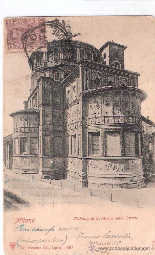 Postkarten: TARJETA POSTAL DE ITALIA. MILANO. TRIBUNA DI S. MARIA DELLE GRAZIE. TRENKEL Y CO.