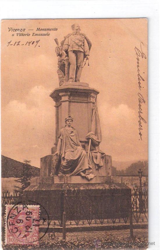 Postkarten: TARJETA POSTAL DE ITALIA. VICENZA. MONUMENTO A VITTORIO EMANUELE. ED. ANTONIO RODONDI.