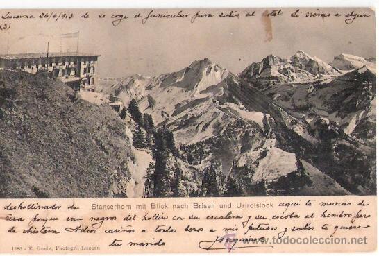 Postkarten: TARJETA POSTAL DE SUIZA. STANSERHORN MIT BLICK NACH BRISEN UND URIROTSTOCK.  N&ordm; 1286. E. GOETZ.