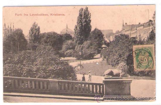 Postkarten: TARJETA POSTAL DE NORUEGA. PARTI FRA LOVEBAKKEN, KRISTIANIA. N&ordm; 13.