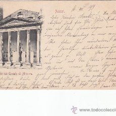 Postales: ASIS 1899: PORTICO TEMPLO DE MINERVA. POSTAL CIRCULADA DE PERUGIA A HUNGRIA. MATASELLOS DE LLEGADA.