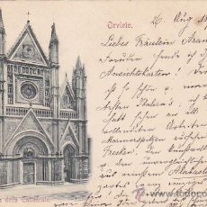 Postales: CATEDRAL DE ORVIETO EN 1898. POSTAL CIRCULADA DE ORVIETO A HUNGRIA. MATASELLOS TRANSITO Y LLEGADA.