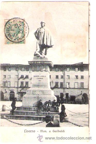 Postkarten: TARJETA POSTAL DE ITALIA. LIVORNO. MONUMENTO A GARIGALDI. N&ordm; 44.