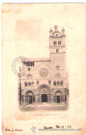 Postkarten: TARJETA POSTAL DE ITALIA. GENOVA. SAN LORENZO. MENOTTI BASSANI E. C.