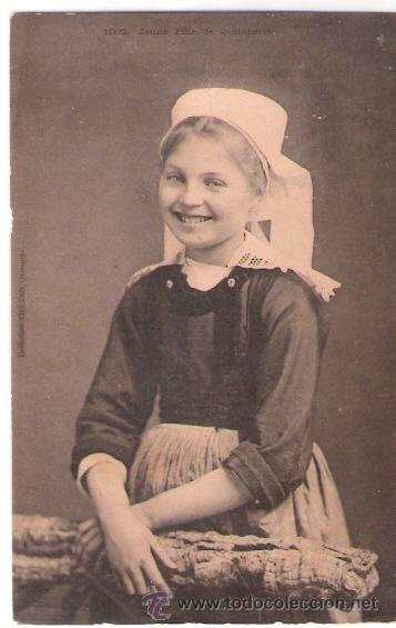 Postkarten: TARJETA POSTAL DE FRANCIA. JAUNE FILLE DEQUIMPERLE. N&ordm; 1092. COLECCION VILLARD.