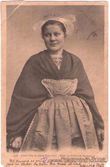 Postkarten: TARJETA POSTAL DE FRANCIA. JEUNE FILLE DE SAINT-THEGENNEE. 1238.