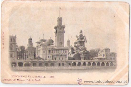Postkarten: TARJETA POSTAL DE FRANCIA. EXPOSITION UNIVERSELLE 1900. PAVILLONS DE MONACO ET DE LA SUEDE.