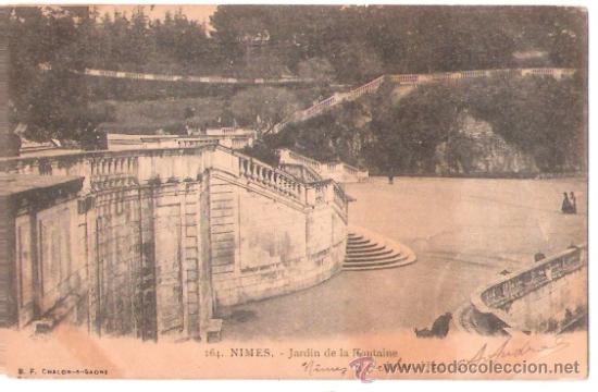 Postkarten: TARJETA POSTAL DE FRANCIA. MIMES. JARDIN DE LA FONTAINE. N&ordm; 164. B. F. CHALON.