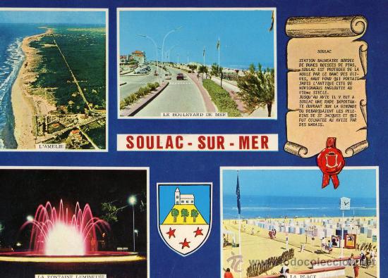 Postales: SOULAC SUR MER N&ordm; 113 ESCRITA CIRCULADA CON SELLO